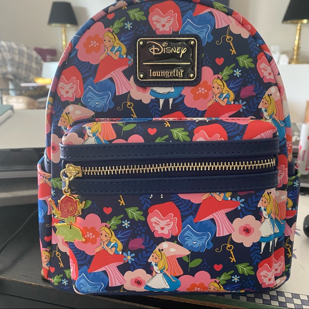 NWT Loungefly X LASR Disney Alice in Wonderland Golden Afternoon Mini Backpack
